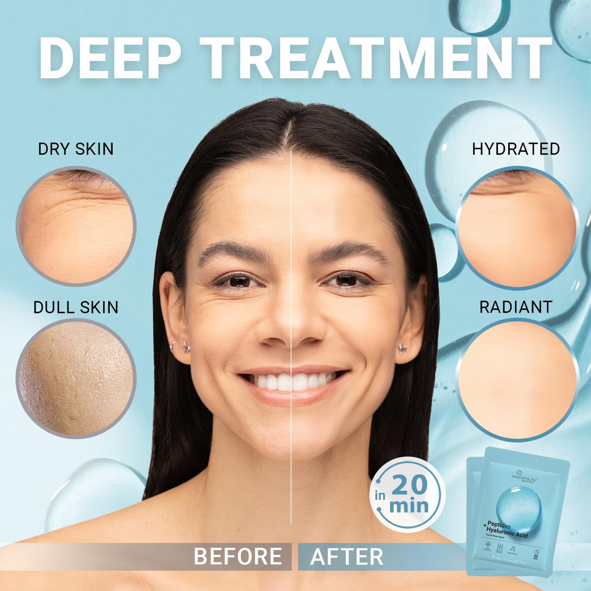 VIABEAUTY close-up of sheet mask texture showing soft fibers for better absorption