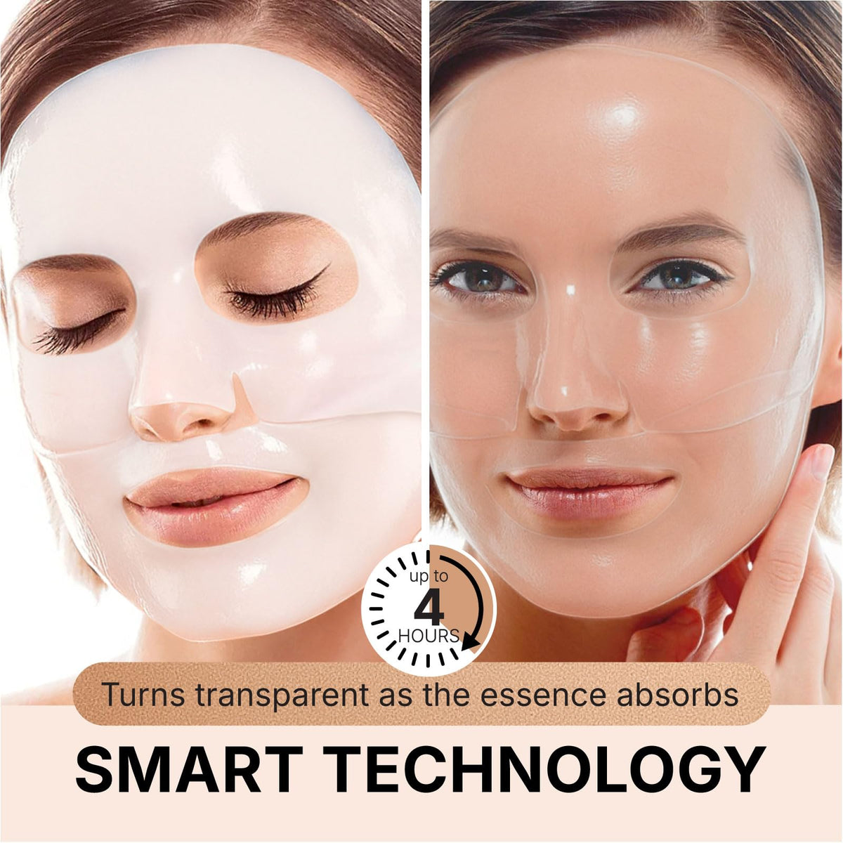 VIABEAUTY close-up hydrogel sheet texture demonstrating soothing hydration