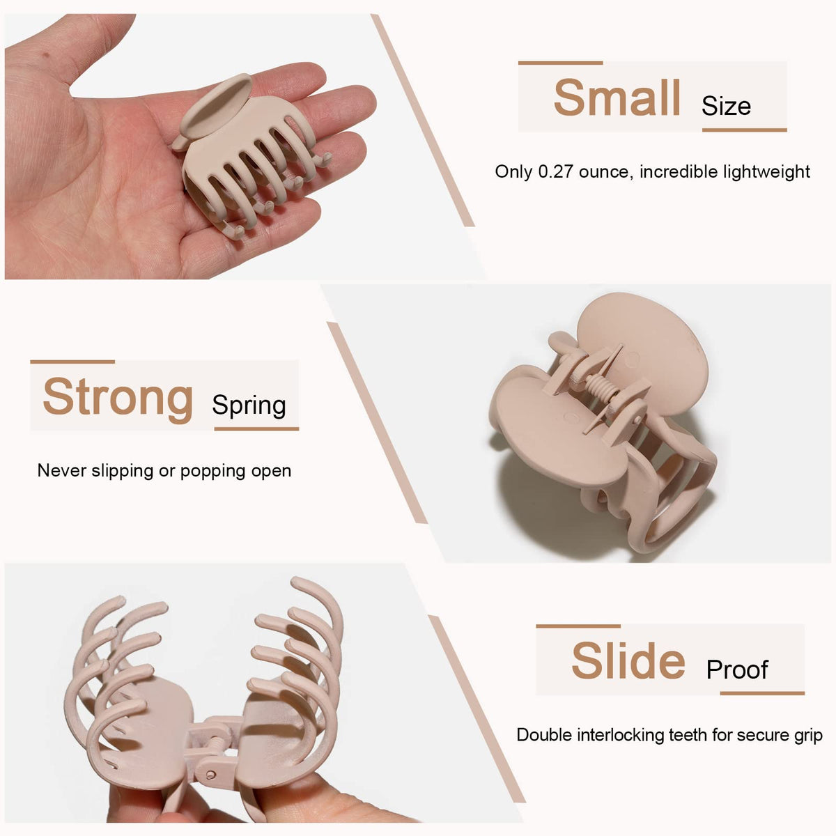 Viabty clips used in half-up hairstyle demonstrating tidy, lightweight control