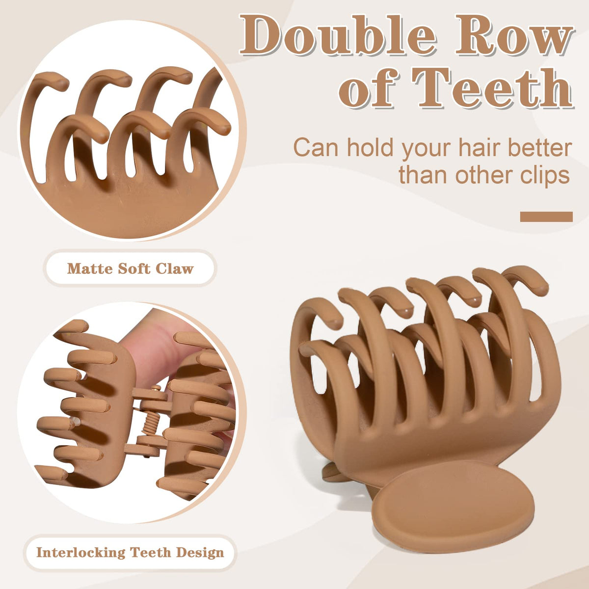 Viabty double-row teeth close-up highlighting stronger grip and reduced slipping