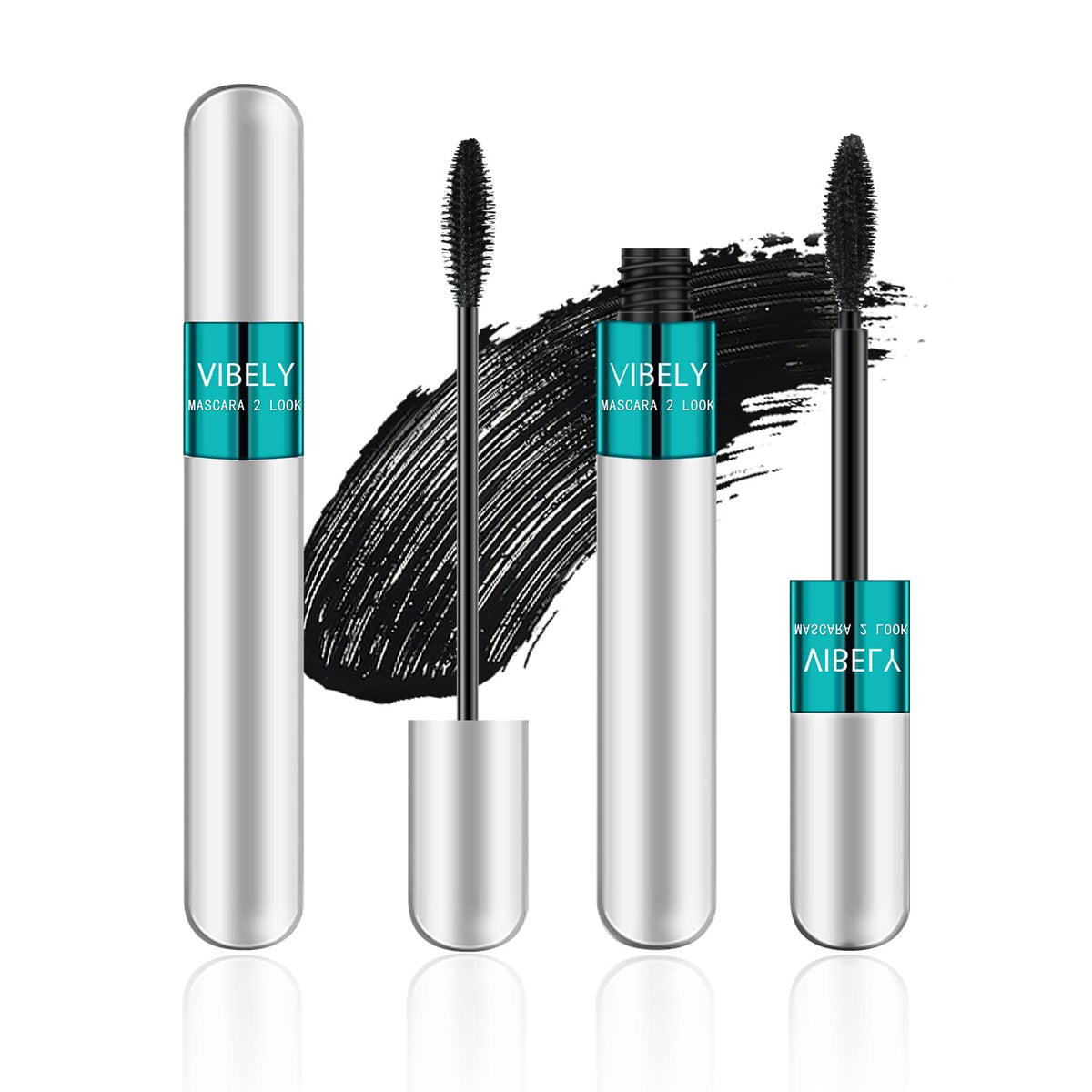 VIBELY lifestyle flatlay with mascara and makeup tools