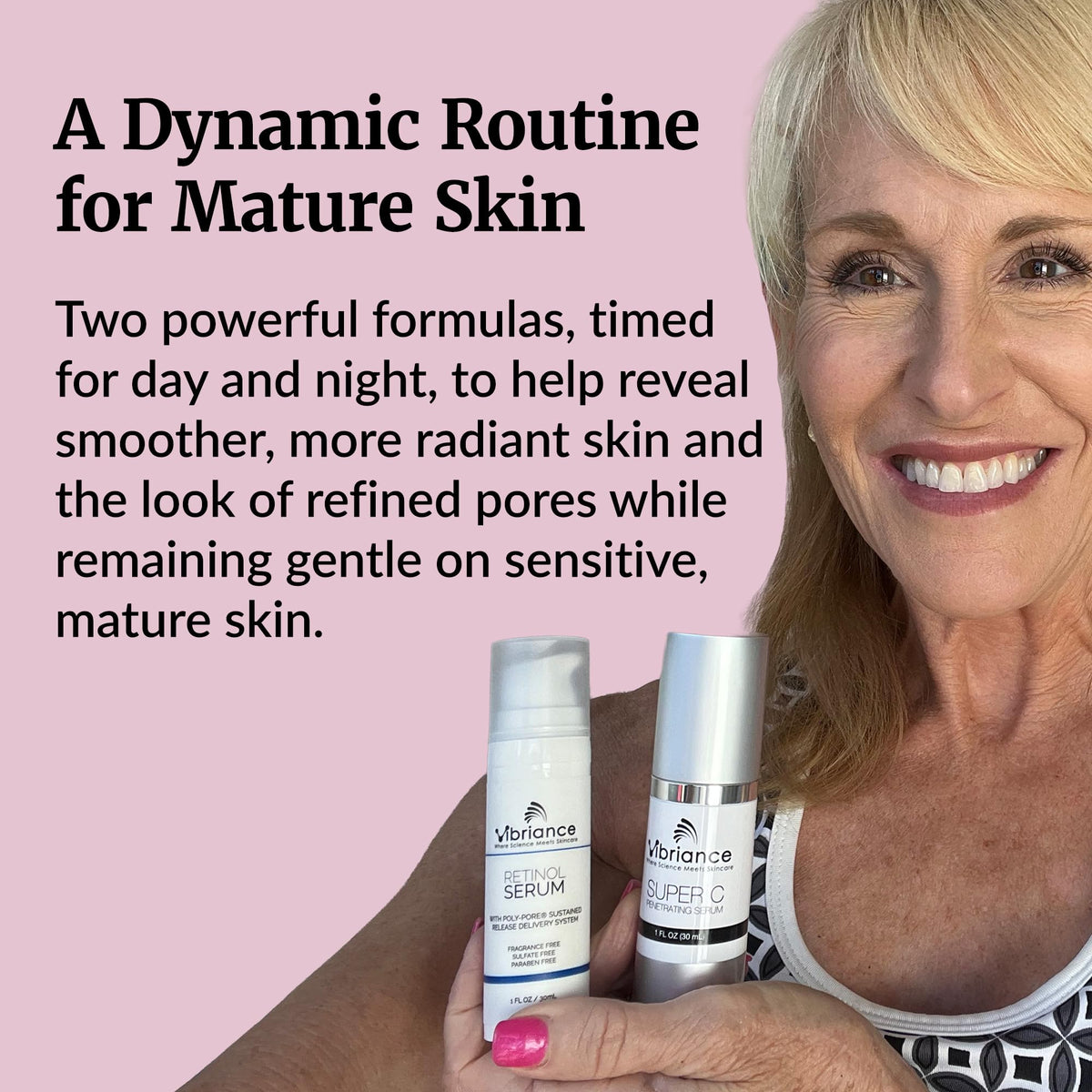 Vibriance Dynamic Duo applied during morning routine, demonstrates easy layering