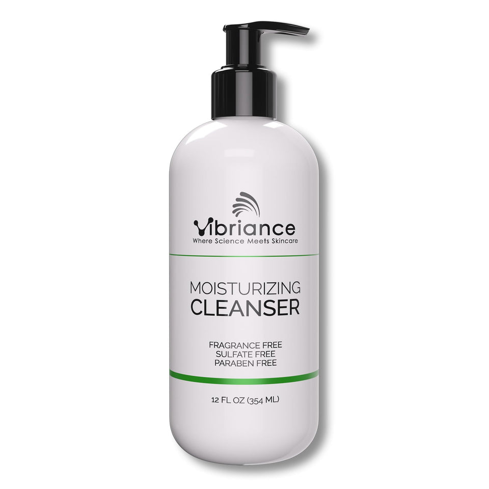 Vibriance front packaging showing 12 oz bottle and clear label benefit