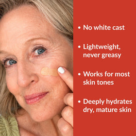 Vibriance application on hand demonstrating sheer coverage and hydration