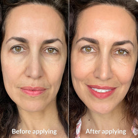 Vibriance face before and after showing blurring and natural glow