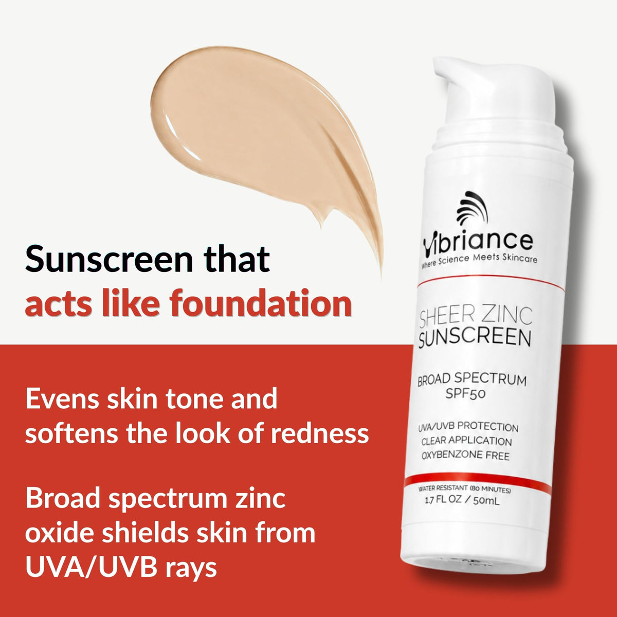 Vibriance texture close-up displaying lightweight, blendable finish