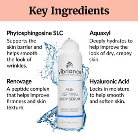 Vibriance bottle in hand for scale showing compact 4.5 fl oz size and travel-ready convenience