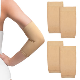 Vicenpal front view of nude sleeves showing product benefits