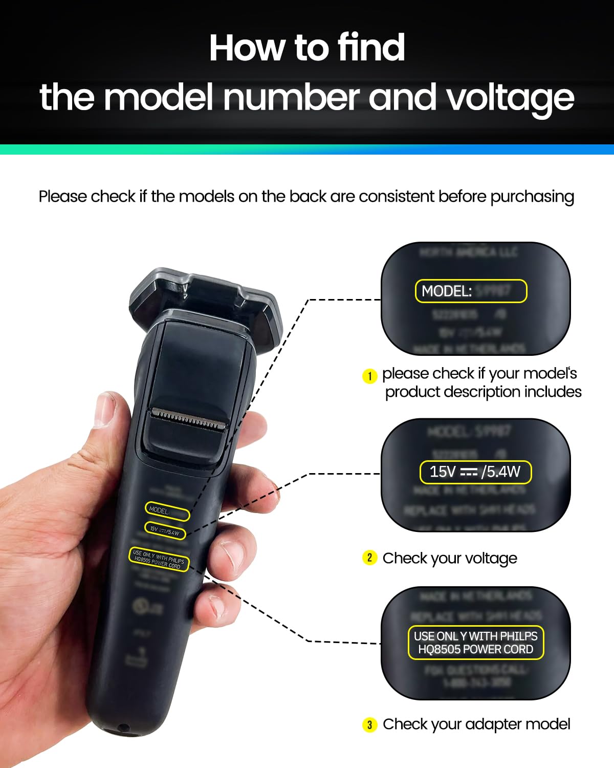 Vicgee HQ8505 full 6ft cord providing flexible placement for grooming