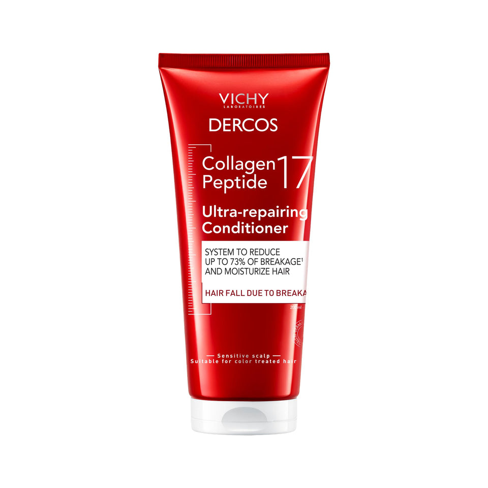 VICHY Dercos front bottle view showing conditioner and professional care benefit