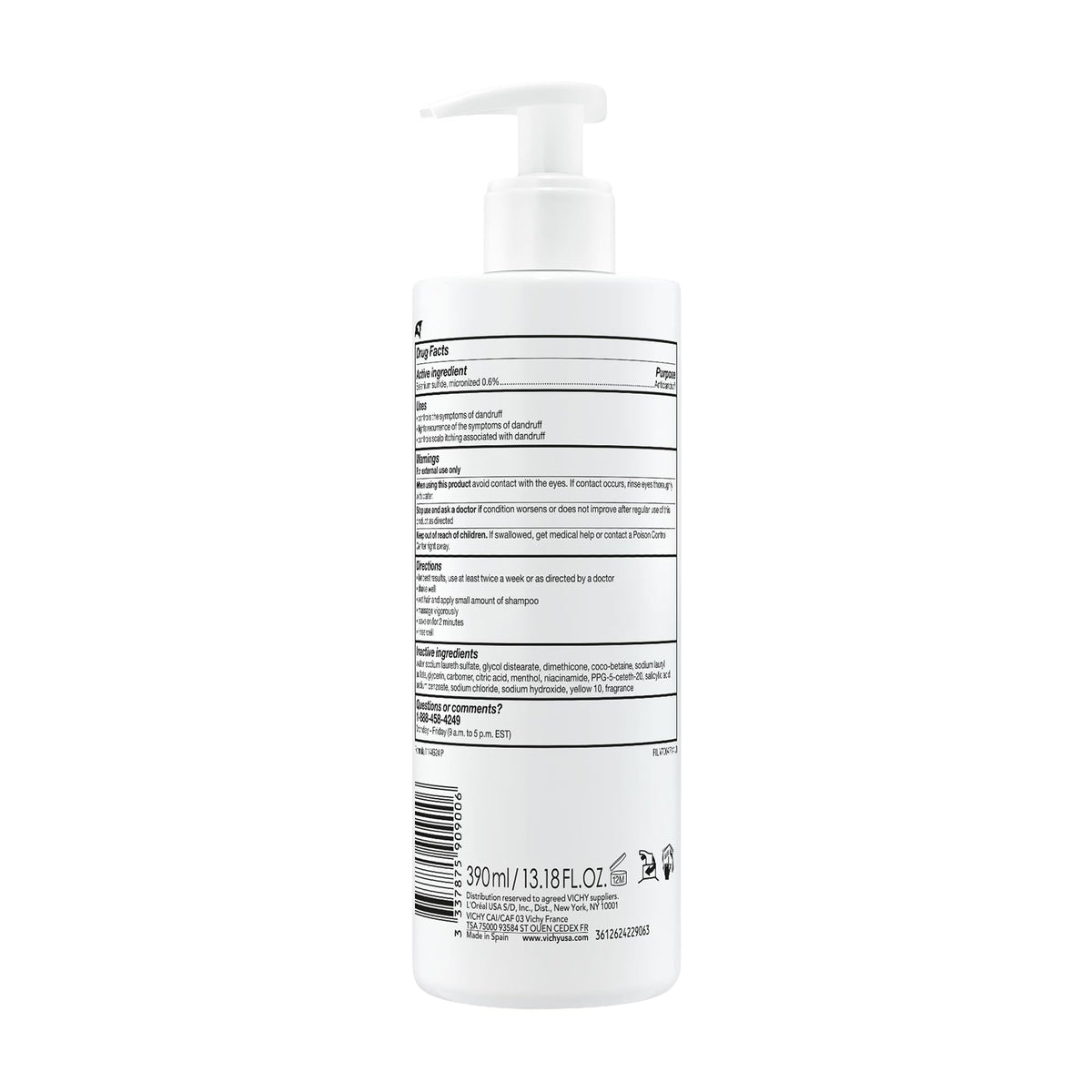 VICHY Dercos 13.8 fl oz size comparison showcasing supply and value