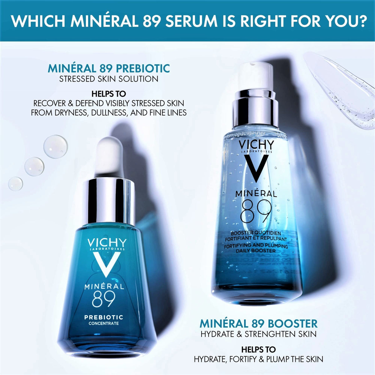 VICHY serum applied on hand showing quick absorption and non-greasy finish