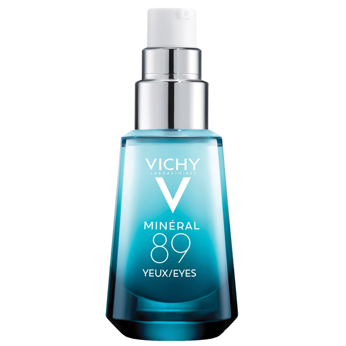 Vichy front bottle view showing gel-eye serum and easy application benefit
