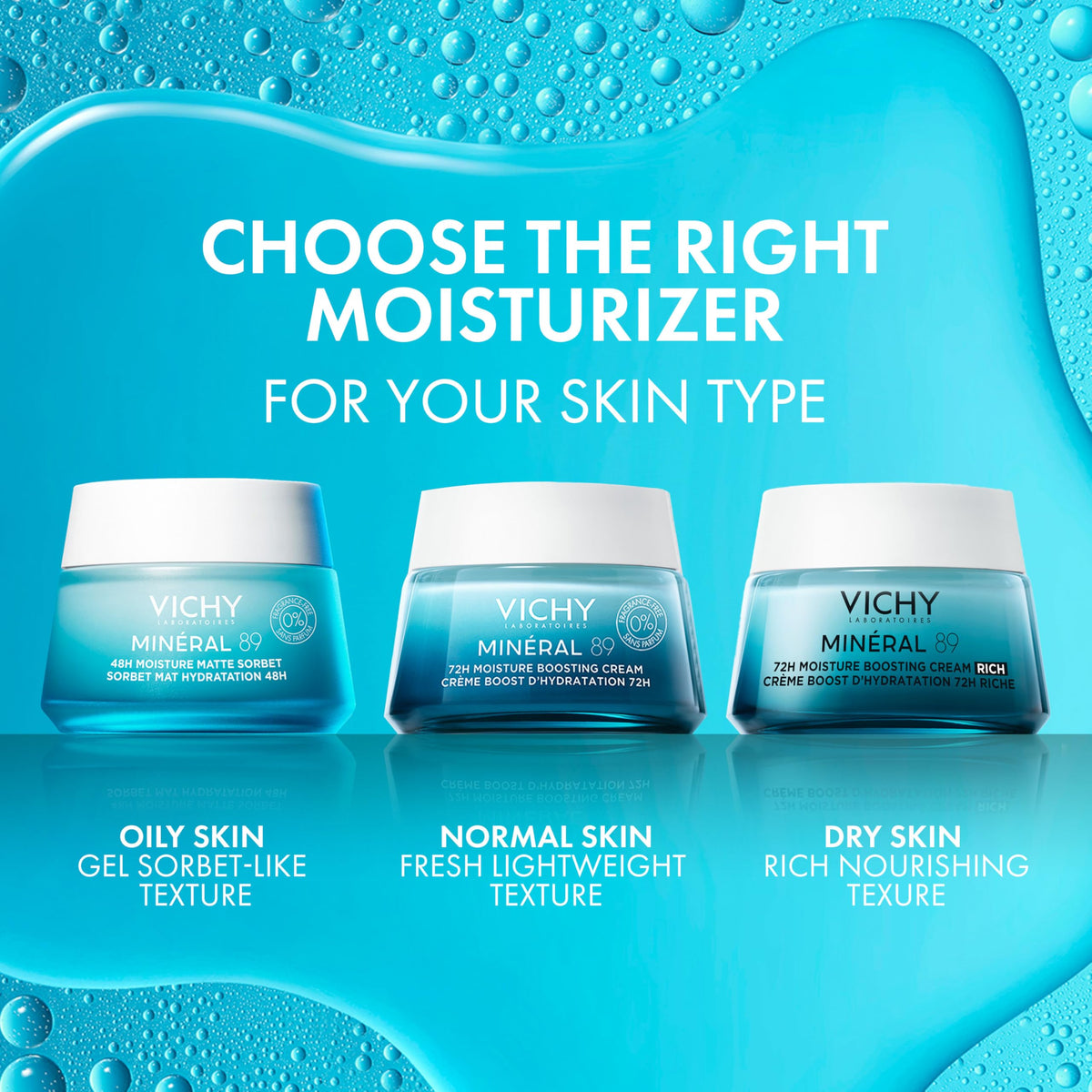 VICHY on bathroom vanity in morning routine showing fresh mattified finish