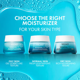 VICHY on bathroom vanity in morning routine showing fresh mattified finish