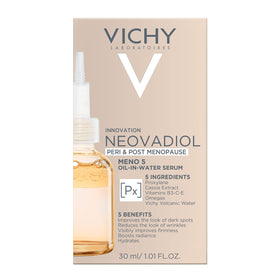 Vichy Neovadiol bottle next to hand showing true 1.01 fl oz scale