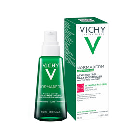 VICHY Normaderm on bathroom shelf in routine scene showing everyday usability