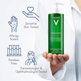 VICHY Normaderm used in morning routine illustrating refreshed, balanced skin