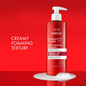 VICHY pre-shampoo layering demo showing how to layer products for stronger hair benefit