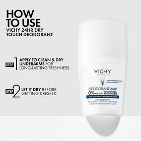Vichy roll-on used after shaving, soothing underarm skin and reducing irritation