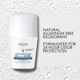 Vichy roll-on application close-up demonstrating smooth no-residue glide