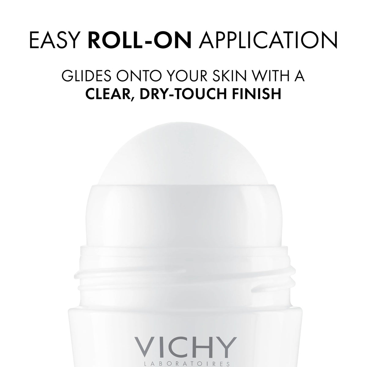 Vichy roll-on in hand scale shot showing compact size and easy grip