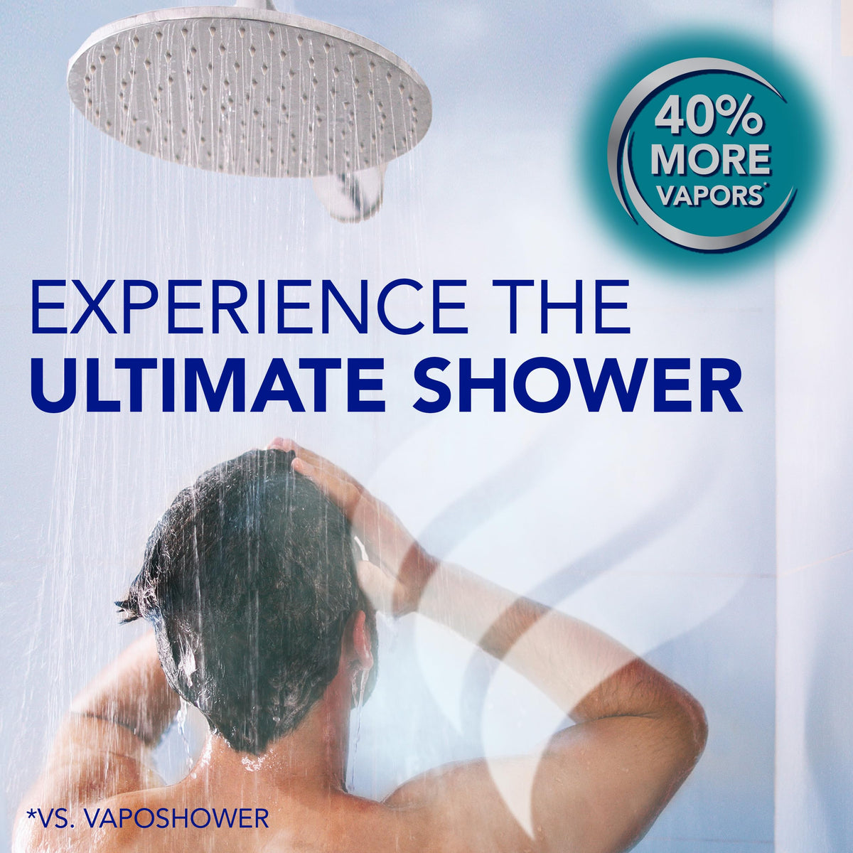 Vicks tablets placed on shower floor showing easy placement and clean use