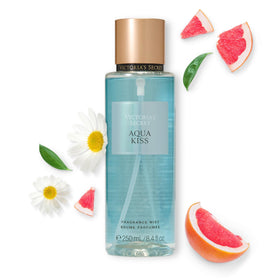 Victoria's Secret Aqua Kiss front bottle showing fresh elegant packaging and easy use