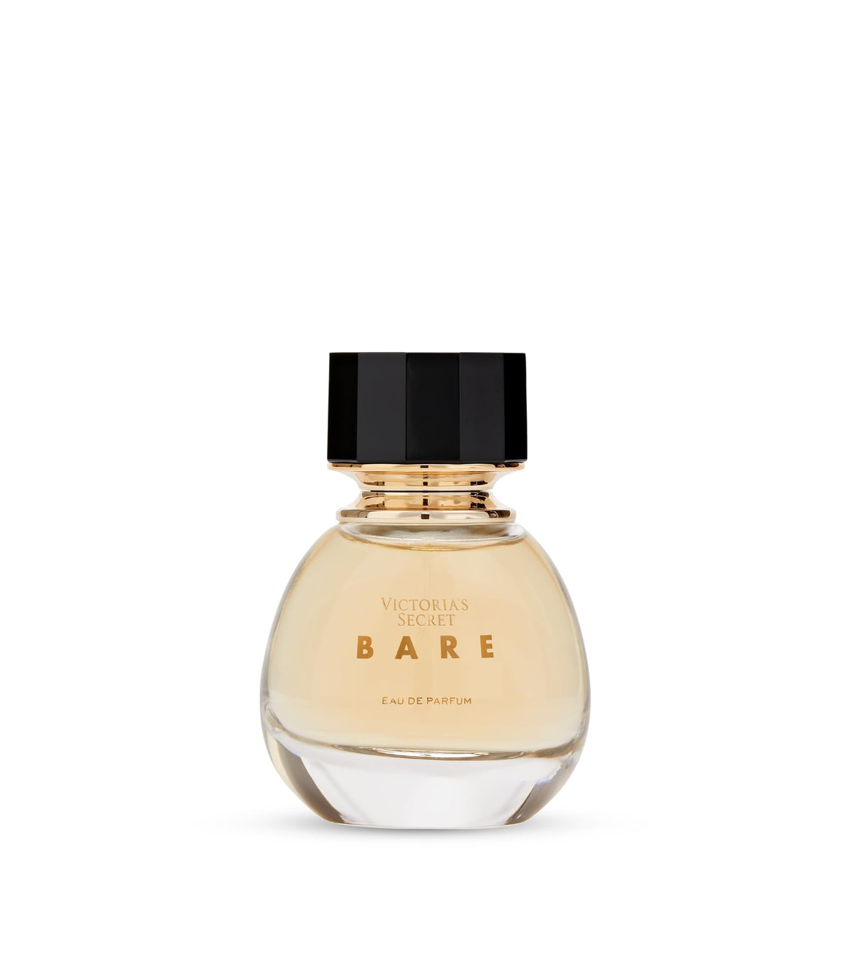 Victoria's Secret bare bottle close-up highlighting glass texture and cap, premium detail