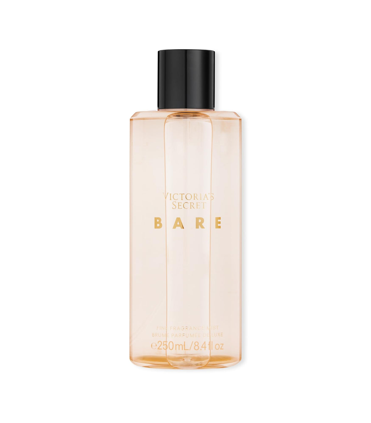 Victoria's Secret bare front bottle showing label and volume, easy recognition benefit