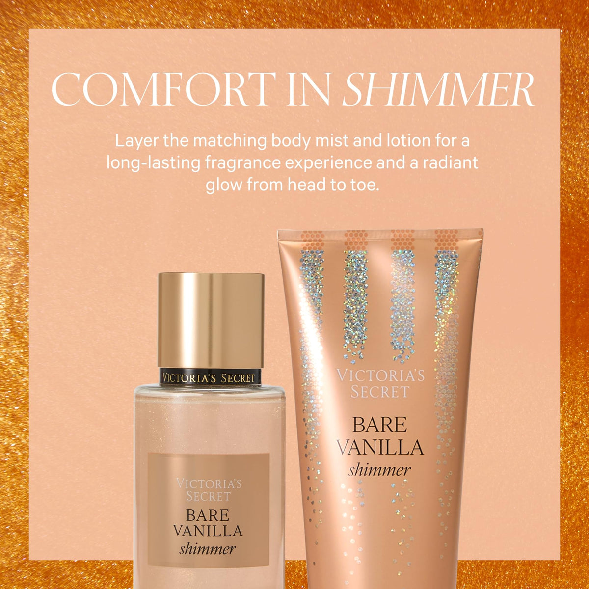 Victoria's Secret spray being applied on arm illustrating easy refresh and subtle glow