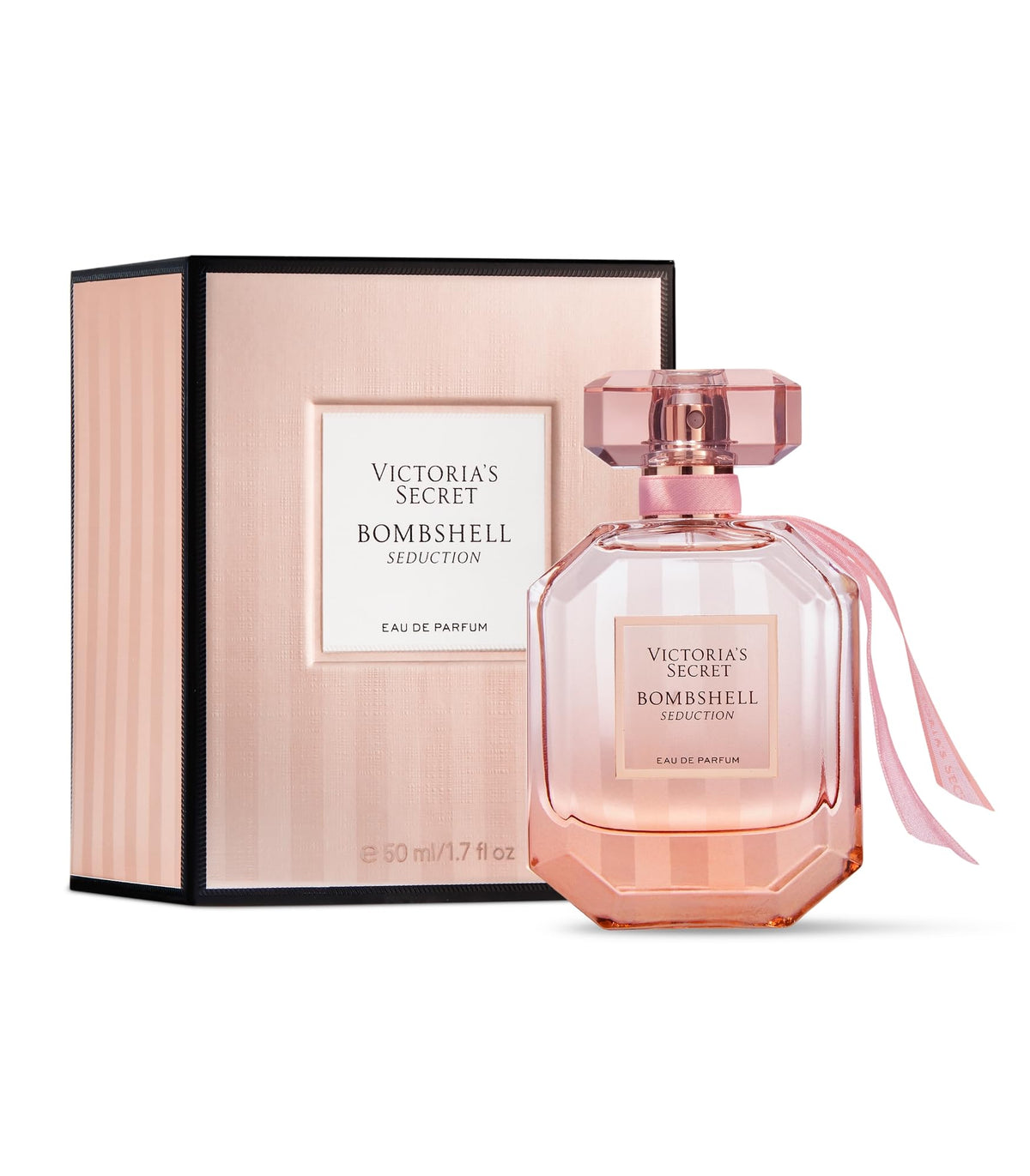 Victoria's Secret front bottle view showing elegant glass and label benefit: recognizable brand presentation