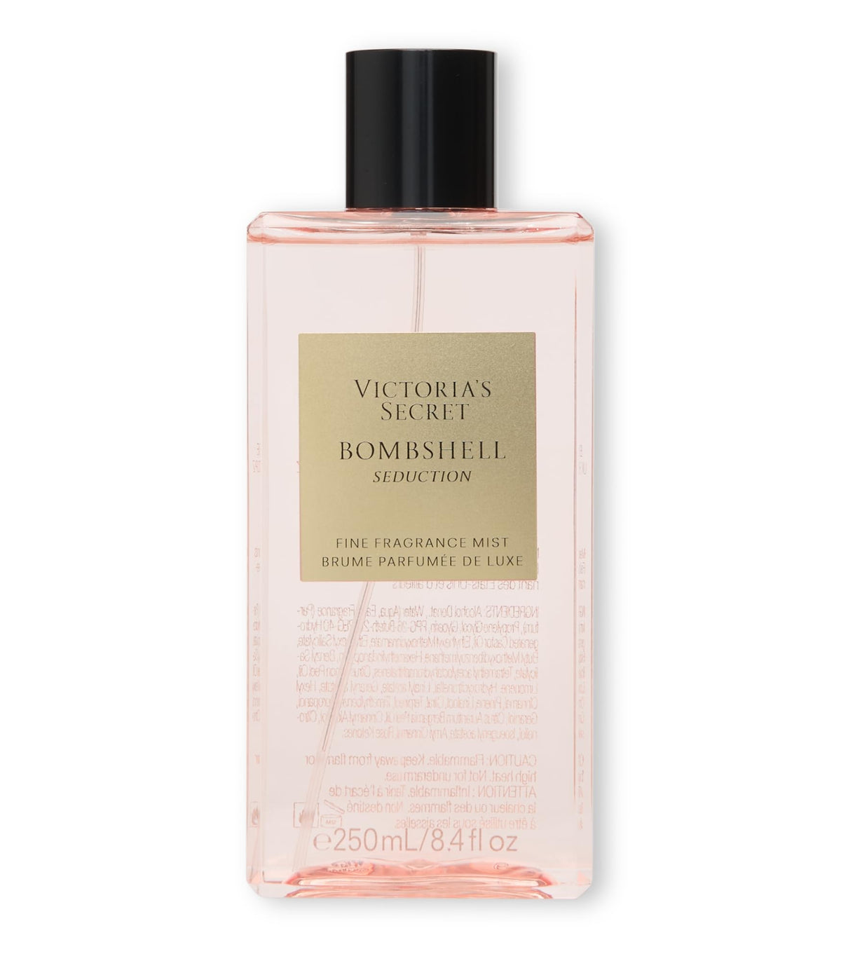 Victoria's Secret front bottle showing label and 8.4 oz size benefit
