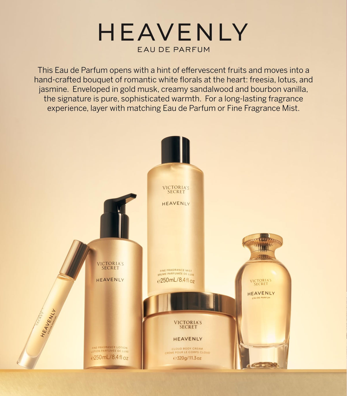 Victoria's Secret label detail highlighting scent notes and branding