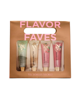 Victoria's Secret lip application demonstrating glossy finish and enhanced lip shape