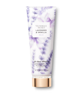 Victoria's Secret front packaging showing lavender vanilla bottle and calming scent
