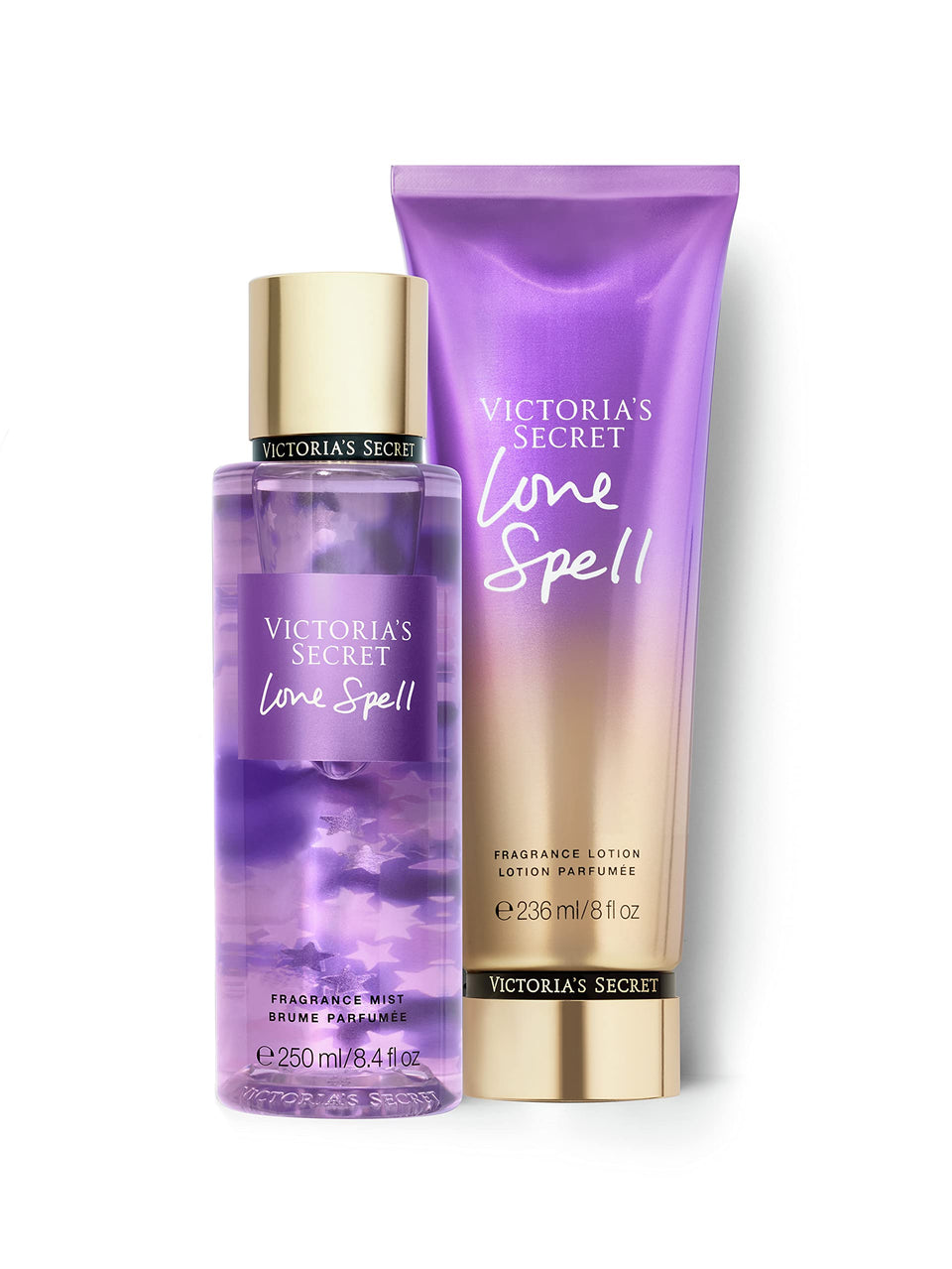 Victoria's Secret front packaging showing Love Spell set and gifting appeal