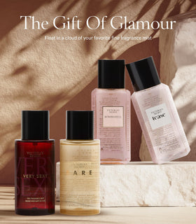Victoria's Secret mist spray close-up demonstrating fine, light application for refreshing benefit