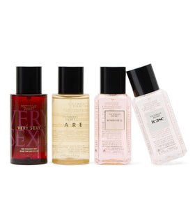 Victoria's Secret mini mist inside a purse illustrating convenient on-the-go refresh benefit