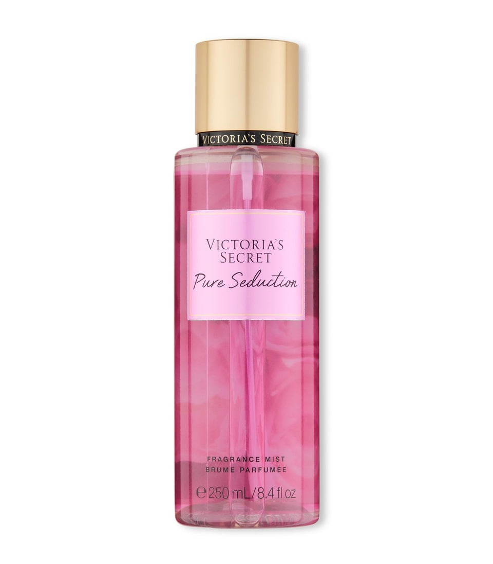 Victoria's Secret front bottle view showing Pure Seduction packaging and feminine appeal