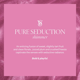 Victoria's Secret shimmer particles close-up on skin, creates delicate glowing finish