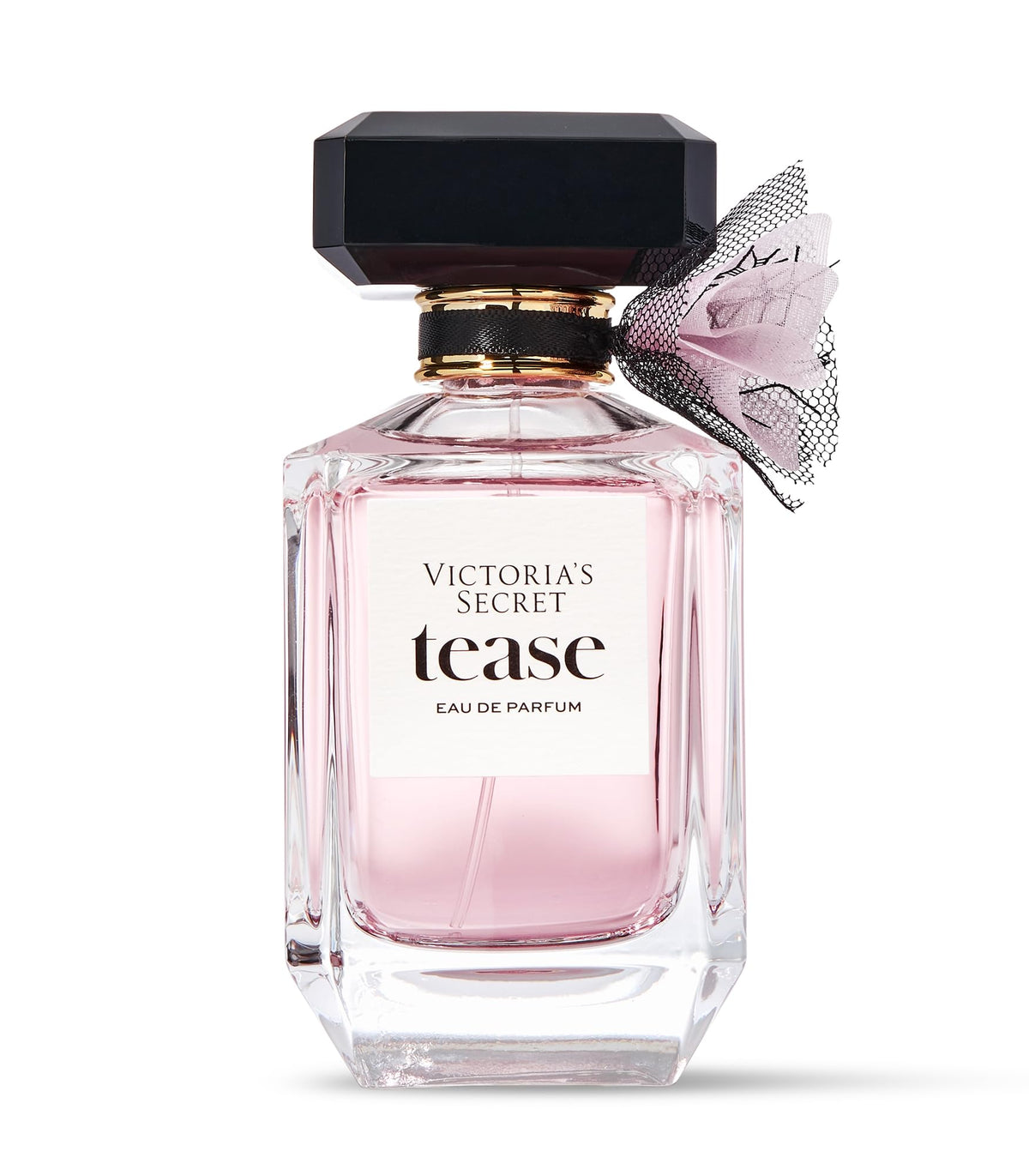 Victoria's Secret Tease side label close-up showing scent notes and product identity benefit