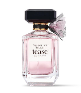 Victoria's Secret Tease side label close-up showing scent notes and product identity benefit