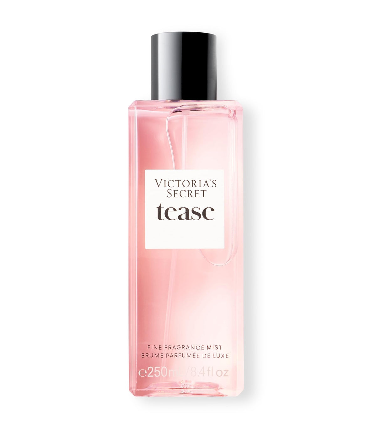 Victoria's Secret Tease mist front packaging showing bottle and size, perfect portability