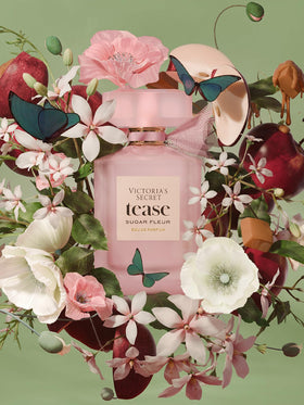 Victoria's Secret mist being applied to wrist demonstrating quick refresh and light scent