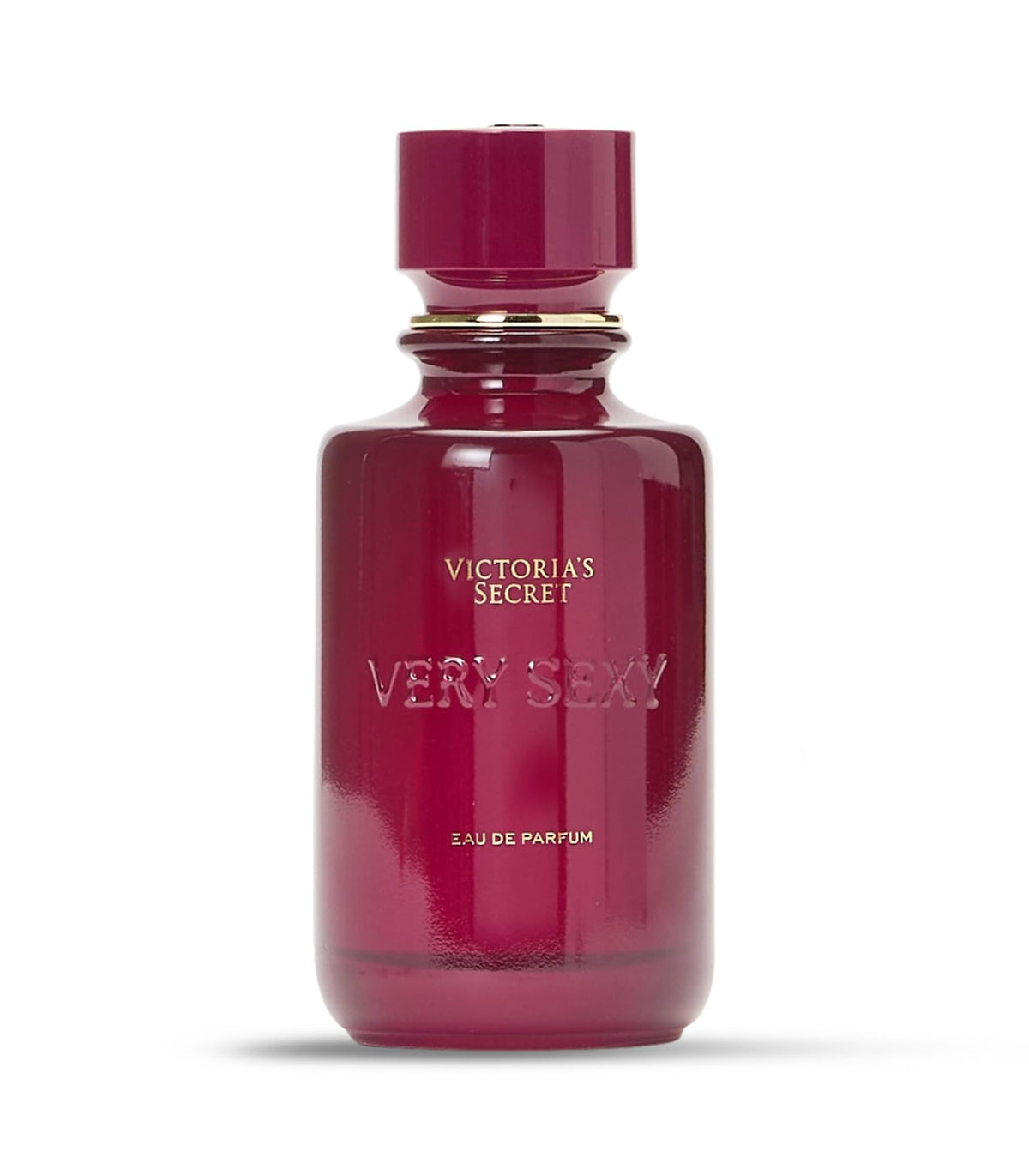 Victoria's Secret cap detail highlighting metallic finish and secure closure benefit: premium look