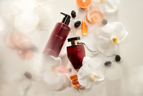 Victoria's Secret bottle paired with matching lotion for layered fragrance benefit