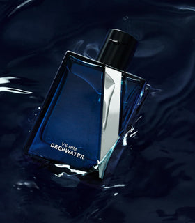 Victoria's Secret VS Him Deepwater held in hand for size and portability comparison