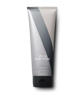 Victoria's Secret VS Him Platinum front packaging showing bottle and label, sleek presentation benefit