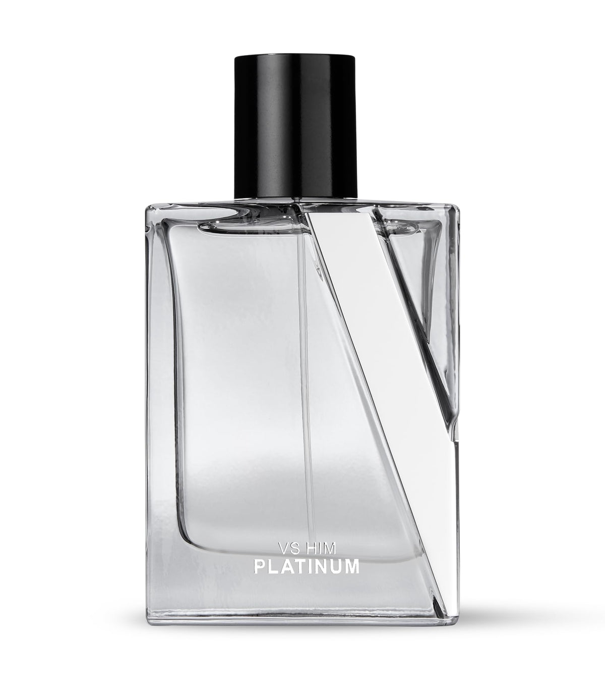 Victoria's Secret side profile of VS Him Platinum highlighting bottle shape and finish for appeal